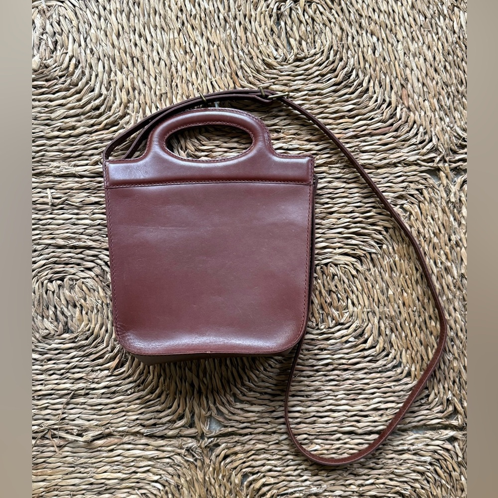 Madewell Rich Cognac Brown Leather Toggle Crossbody Bag